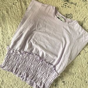 Endless Rose Lilac Ruched Short Sleeve Top